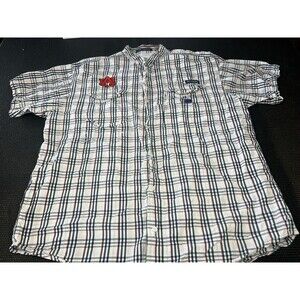 Auburn Tigers Columbia PFG Super Bonehead Mens XL Plaid Button Fishing‎ Shirt